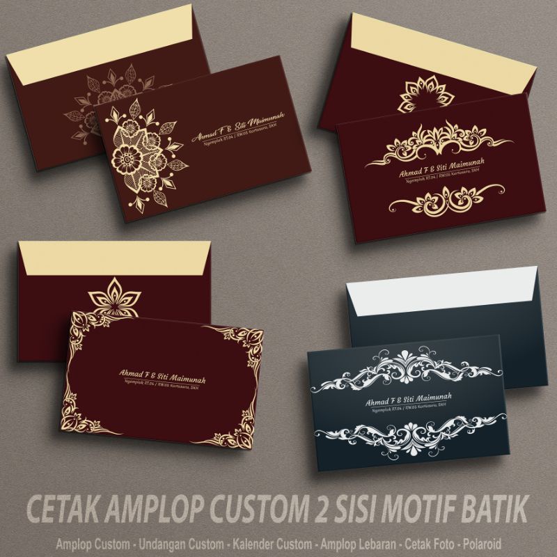 Jual Amplop Kondangan Custom Pack Isi Pcs Motif Ornamen Batik