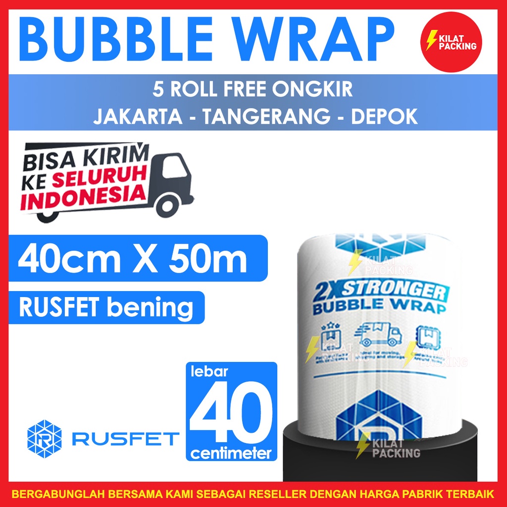 Jual Plastik Bubble Wrap Cm X Meter Rusfet Bening Super Bubblewrap