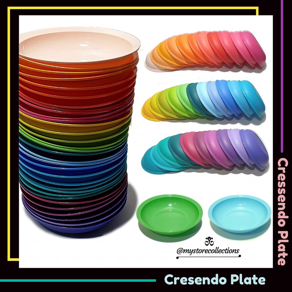 Jual Crescendo Plate Piring Cekung Warna Warni Tupwr Shopee Indonesia