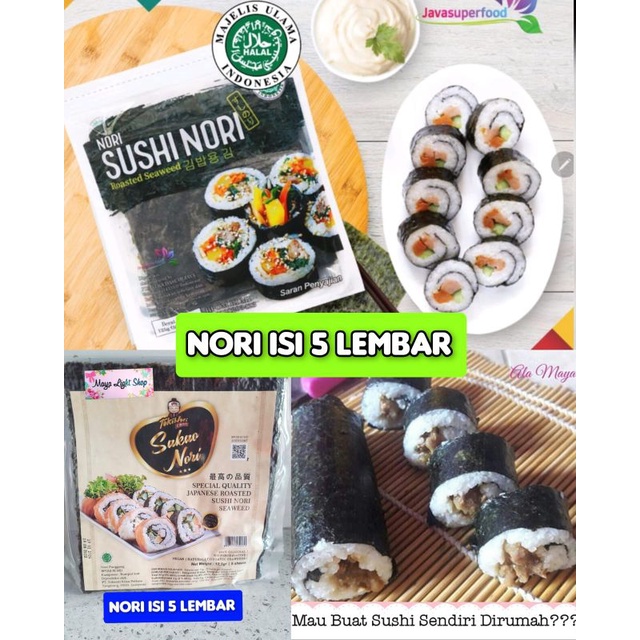 Jual Nori Sushi Isi 5 Lembar Halal Dan Murah Bahan Sushi Java Sakao