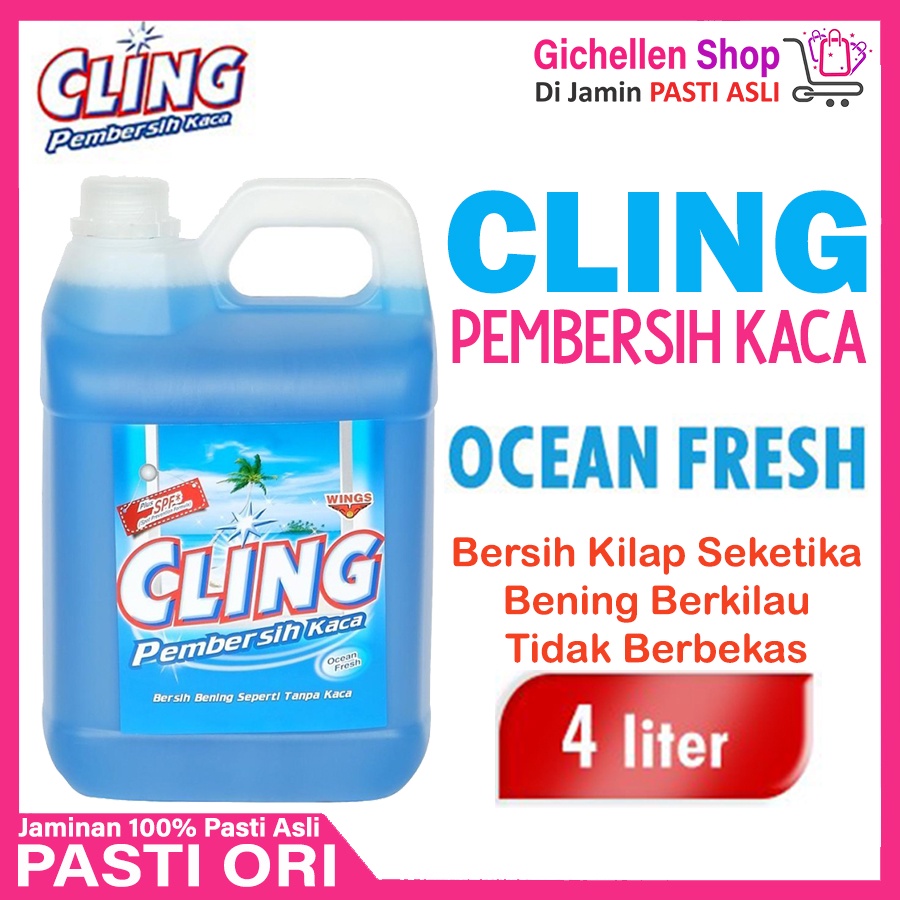 Jual Cling Pembersih Kaca Biru Jerigen Liter Ocean Fresh L Liter