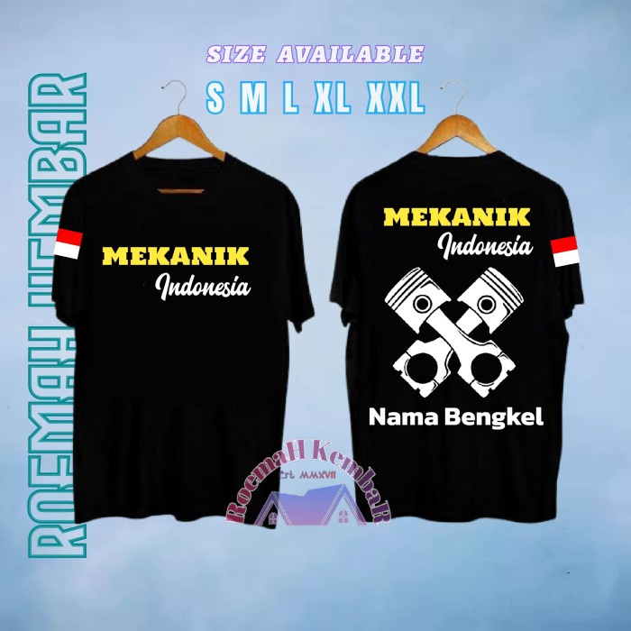 Jual KAOS BAJU MEKANIK INDONESIA BISA REQUEST NAMA BENGKEL KAOS