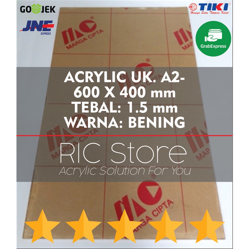 Jual Acrylic Akrilik Lembaran Uk A2 60x40 Tebal 1 5mm BENING