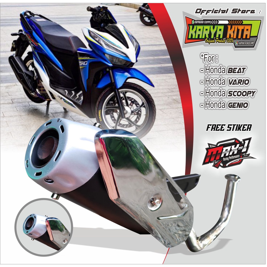 Jual Knalpot Standar Racing Copy CMS Honda Beat Scoopy Vario Genio