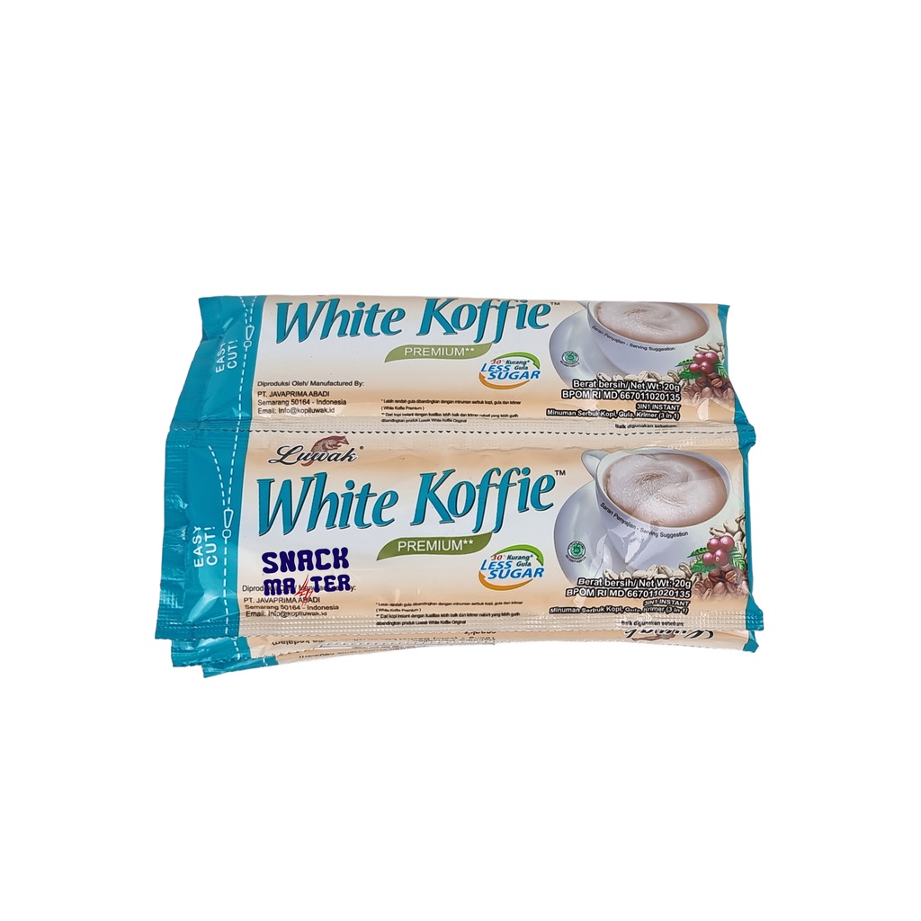 Jual Luwak White Koffie Premium Less Sugar Renceng Netto 10bks X 20gr