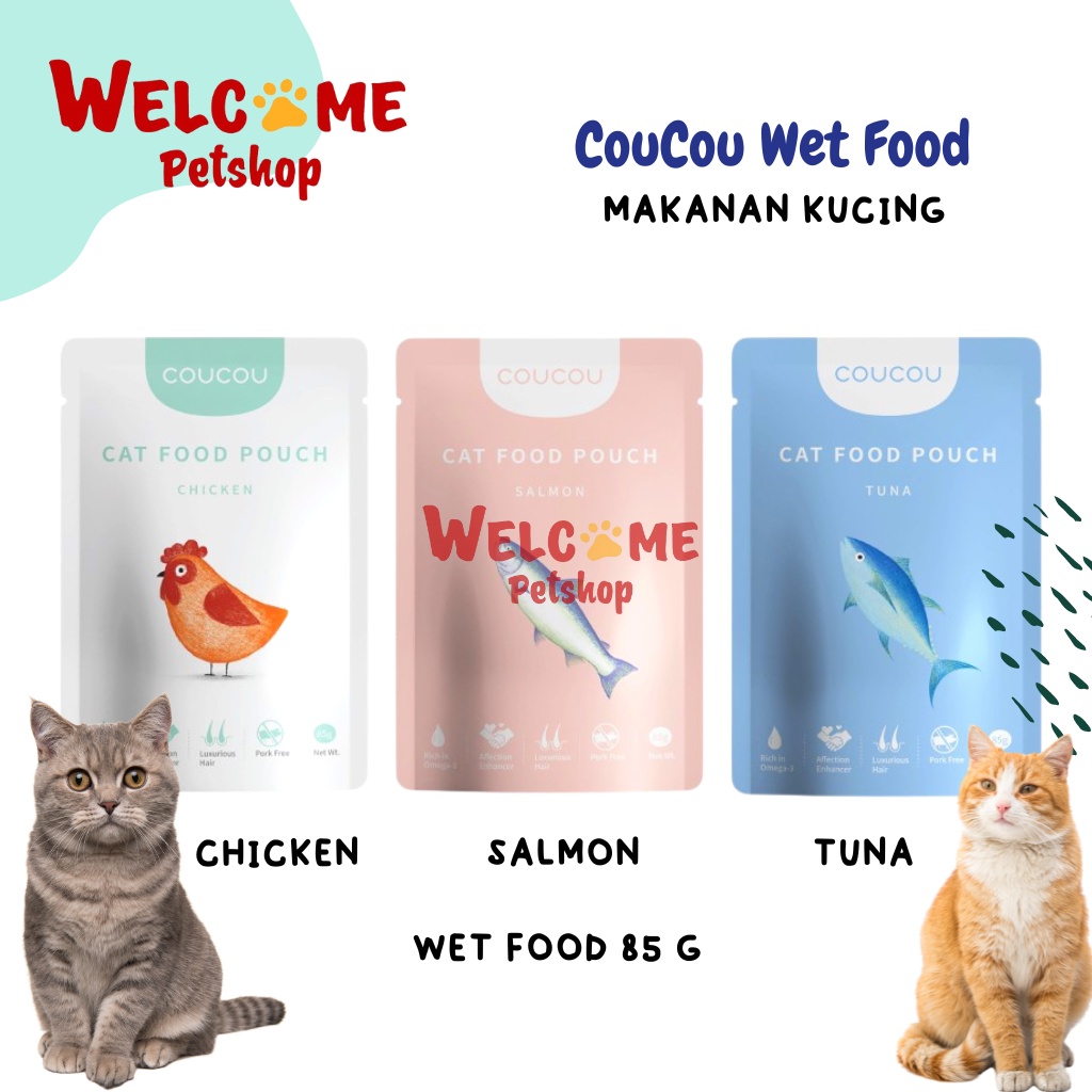 Jual COUCOU Wet Food Kucing Pouch 85g Adult Kitten Makanan Basah Cat