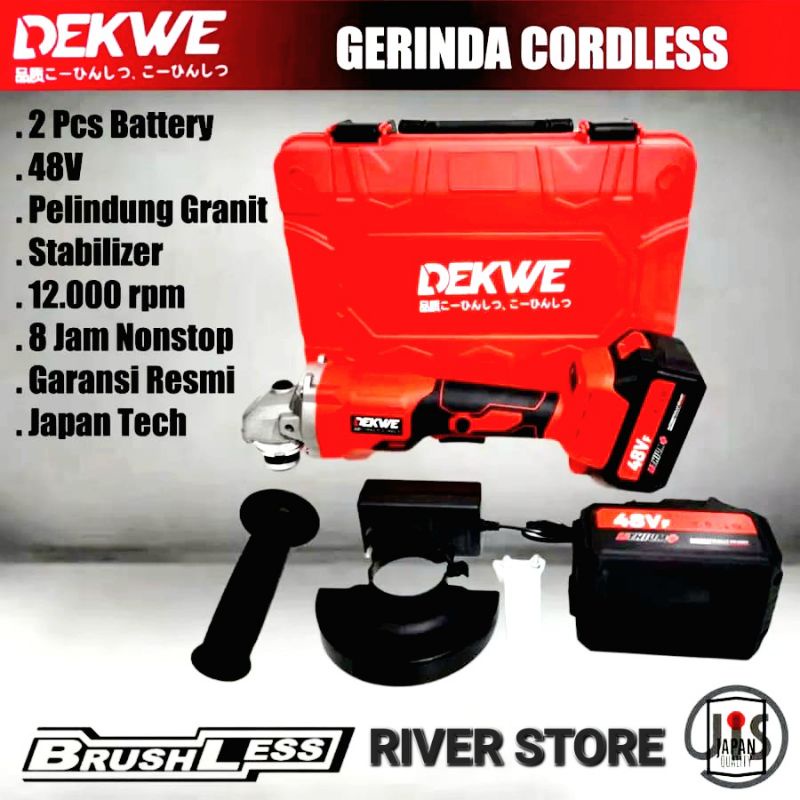 Jual Gerinda Baterai DEKWE DK 2448 Cordless 48V Angle Grinder 4 Inch