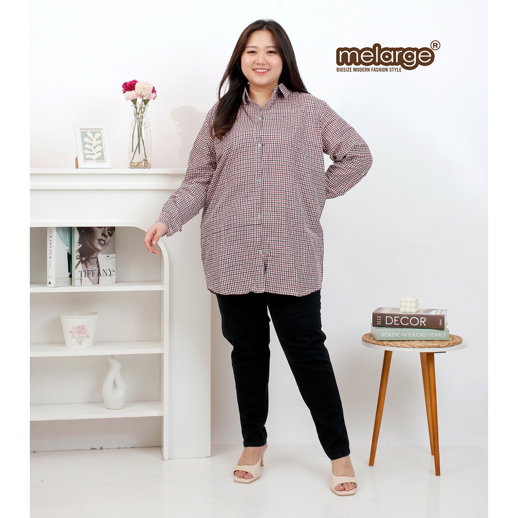 Jual Melarge Kemeja Jumbo Xxxl Tangan Skoder Motif Tartan Kotak Kotak