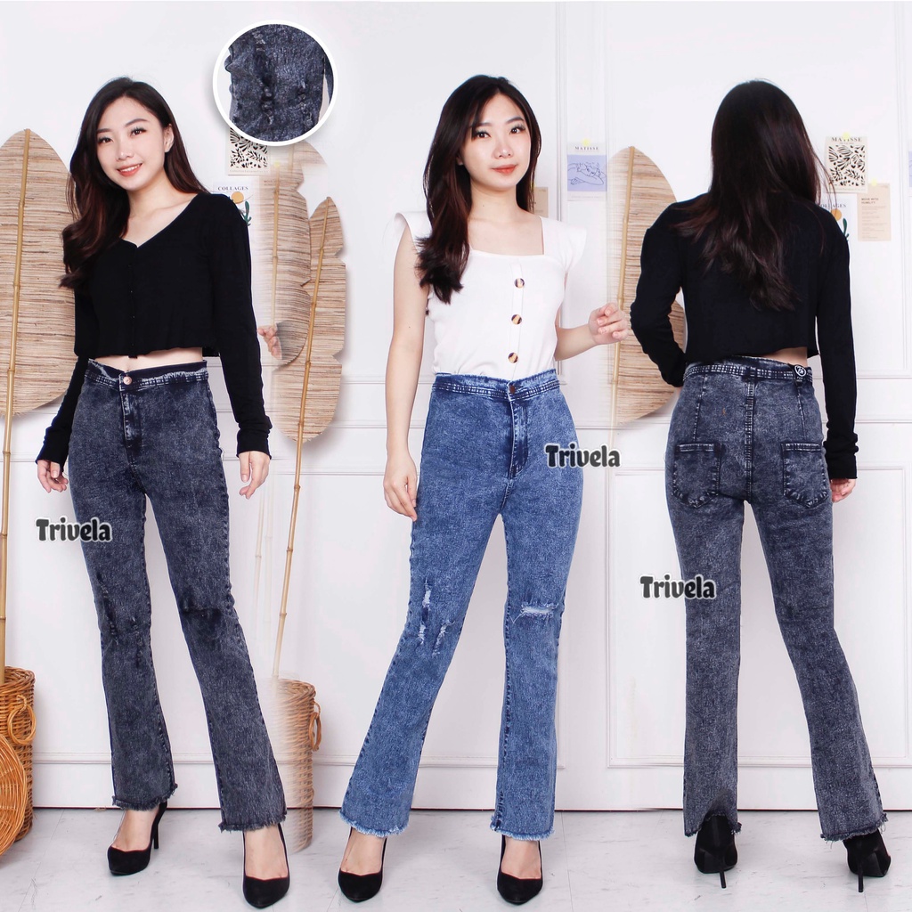 Jual Yura Cutbray Ripped Hw Jeans Cutbray Sobek Lapis Hw Jeans