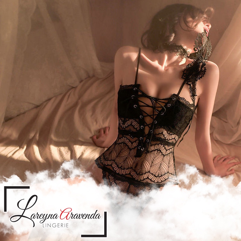 Jual Lareyna Aravenda Lingerie Cantik Crotchless Fit M L XL XXL Model