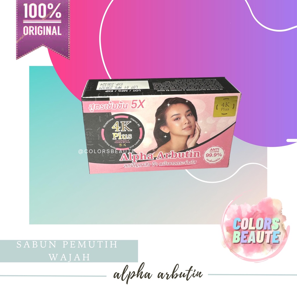 Jual 4K Plus 5X Alpha Arbutin Glutathione Vitamin C E Soap Sabun