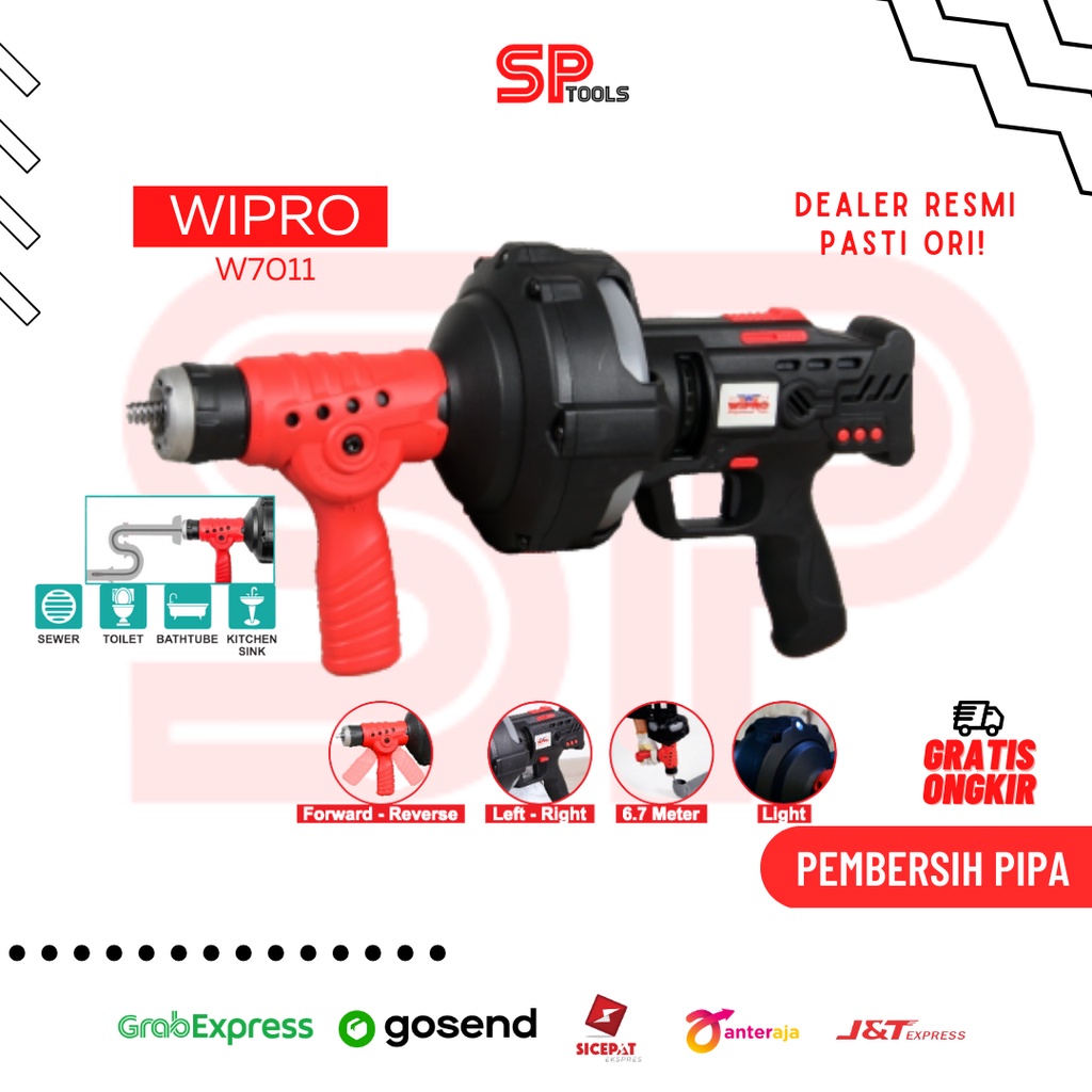 Jual MESIN PEMBERSIH PIPA ELEKTRIK DRAIN CLEANER WC SALURAN WIPRO