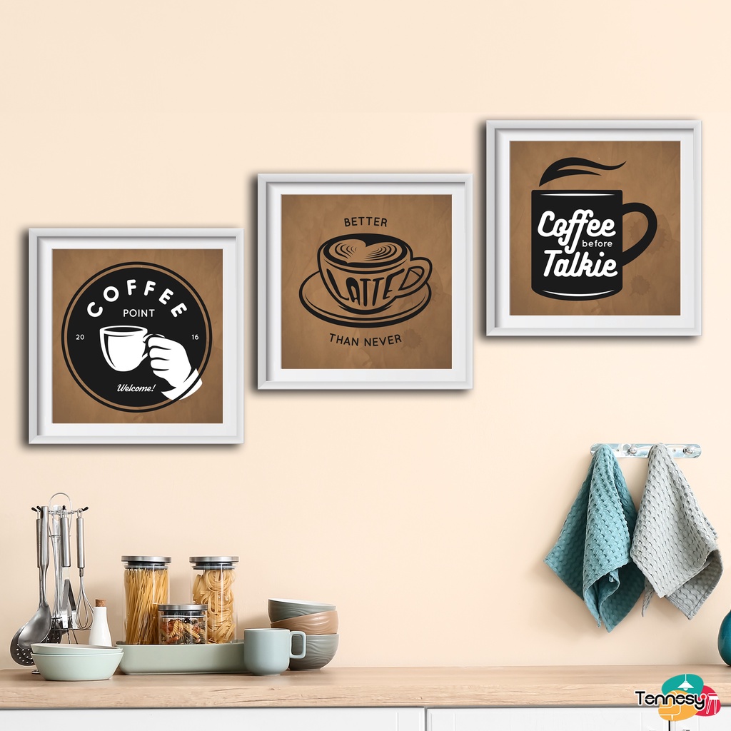 Jual TENNESY HIASAN DINDING COFFEE QUOTE 20x20CM MOTIVASI KOPI WALL