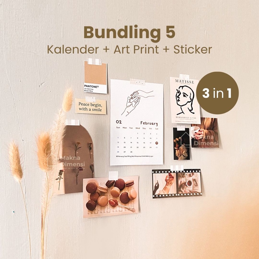 Jual 3 Paket Kalender 2023 A6s Makna Dimensi Aesthetic Kalender Dinding