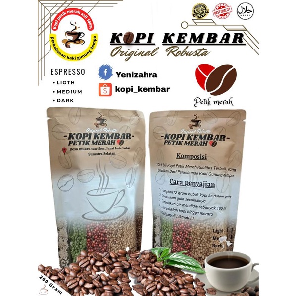 Jual Kopi Kembar Petik Merah Original Robusta Pagaralam Shopee Indonesia