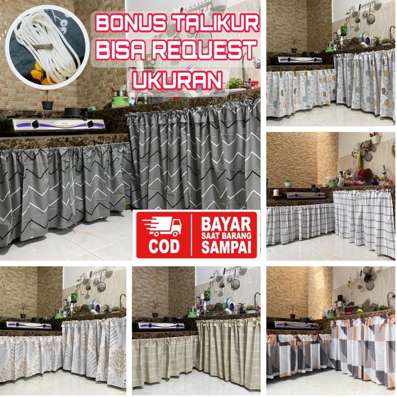 Jual SHOPEE 2 2 Gorden Kolong Hordeng Kolong Dapur Katun Cvc Minimalis