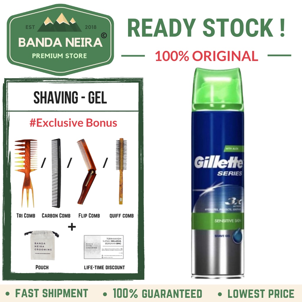 Jual GILLETTE Shave Shaving Gel Krim Cukur Jenggot Kumis Brewok Bulu