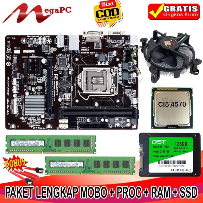 Jual Paket Rakitan Intel LGA 1150 Mainboard H81 DDR3 Core I5 Fan