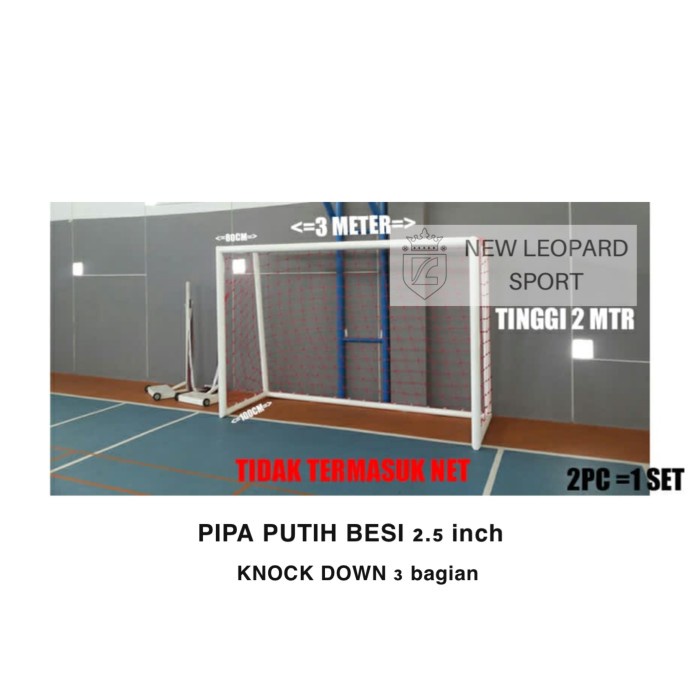 Jual Gawang Futsal Pipa Besi Knock Down Set Gawang