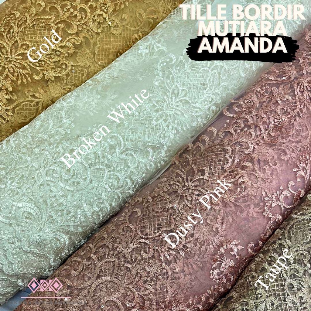 Jual Kain Kebaya Tille Brokat Akar Sapto Amanda Bordir Full Payet