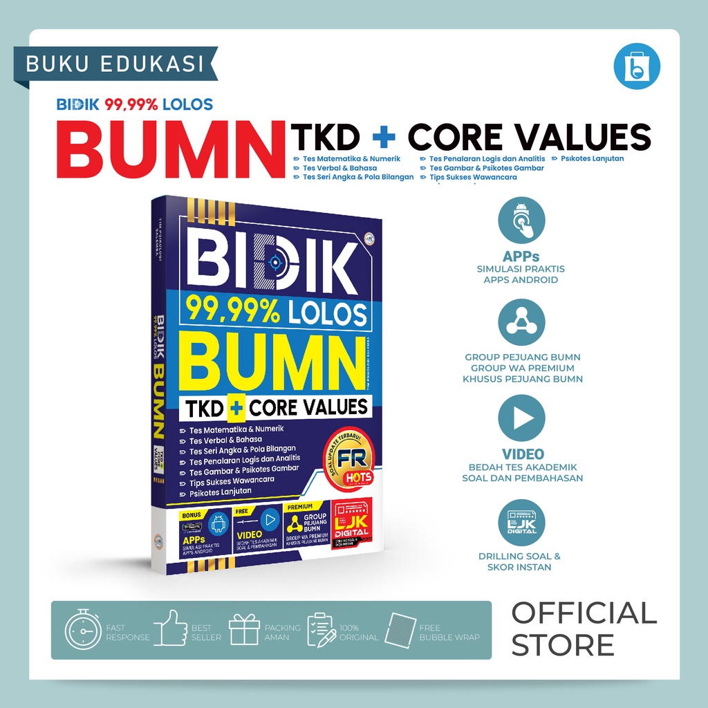 Jual BUKU BUMN 2023 BIDIK 99 99 LOLOS BUMN TKD CORE VALUES 2023