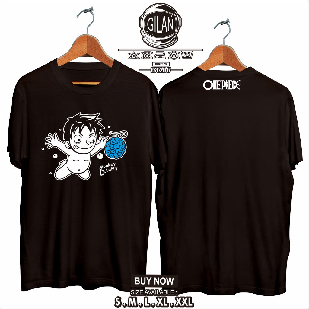 Jual Kaos Baju Anime One Piece Luffy Pirate Mind Nirvana Gomu Gomu No