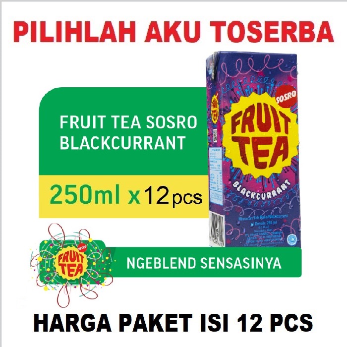 Jual Fruit Tea Sosro Blackcurrant Kotak Ml Harga Pcs