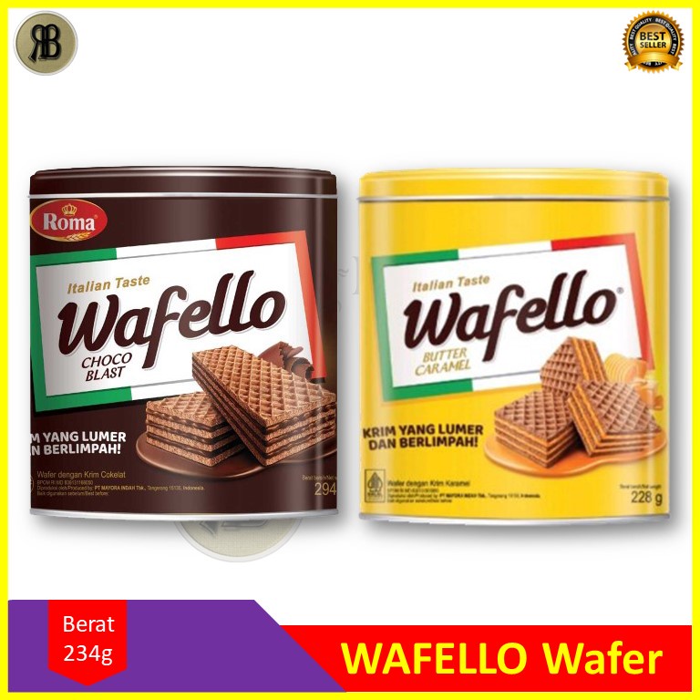 Jual Roma Wafello Wafer Kaleng Choco Blast Butter Caramel Shopee