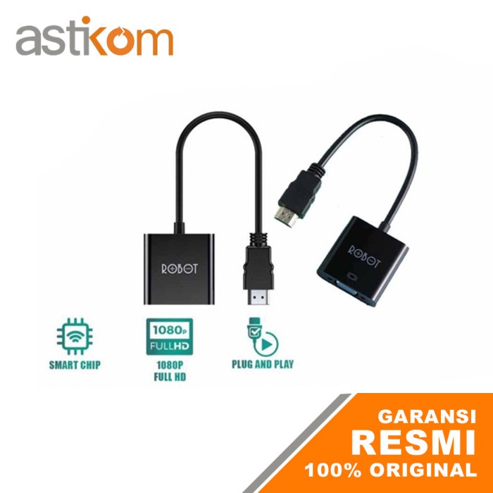 Jual Converter Hdmi To Vga Robot Rhv Black Shopee Indonesia