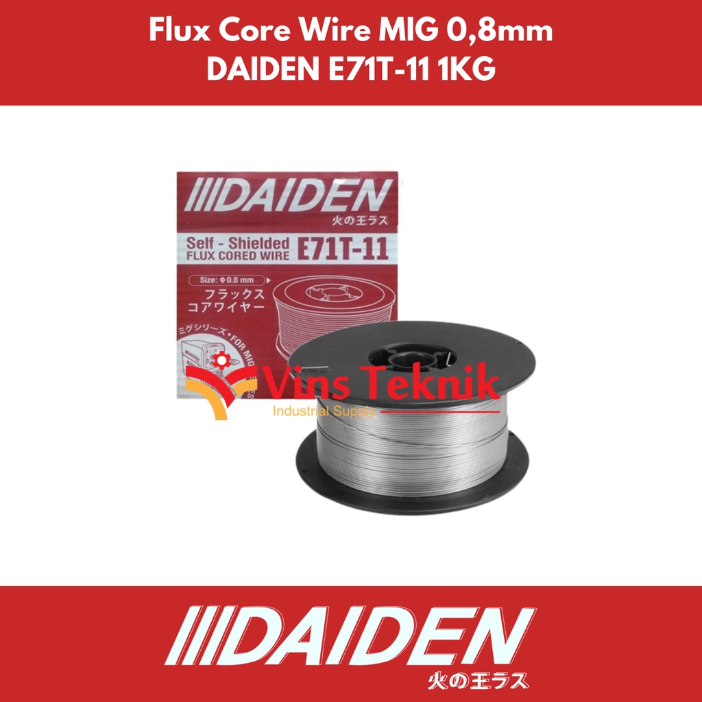 Jual Kawat Las CO2 Flux Core Wire MIG 0 8mm MIGI 130 DAIDEN E71T 11 1KG