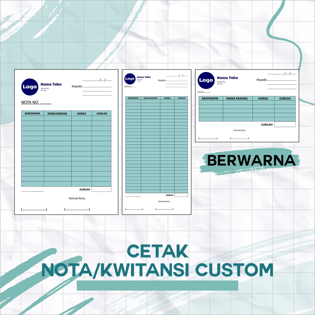 Jual Cetak Nota Kwitansi Toko Custom Design NCR HVS Shopee