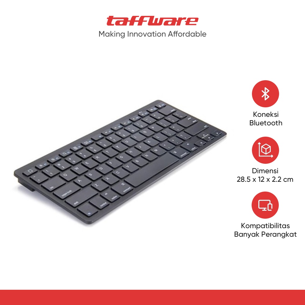 Jual Taffware Ultra Slim Bluetooth Keyboard Ios Android Pc Bk