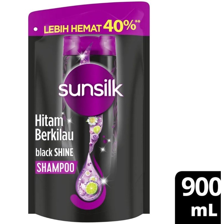 Jual SUNSILK Shampoo Black Shine Pouch 900ml Shopee Indonesia