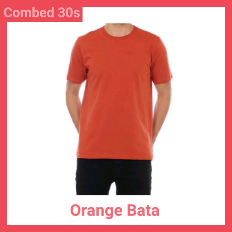 Jual Kaos Polos Pendek Cotton Combed S Orange Bata Shopee Indonesia