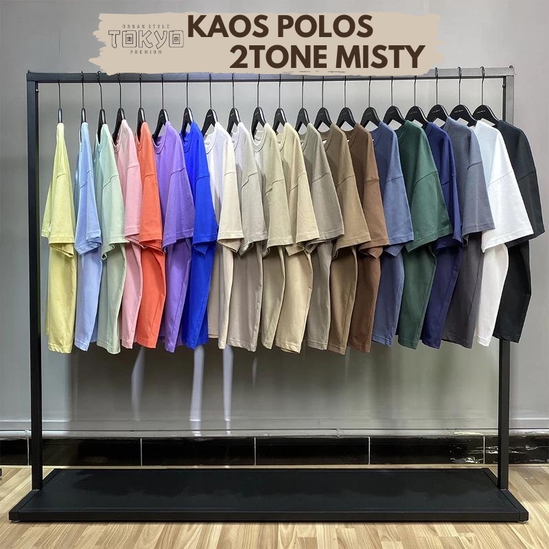 Jual KAOS POLOS LENGAN PENDEK 2TONE MISTY SOFT PREMIUM Shopee Indonesia