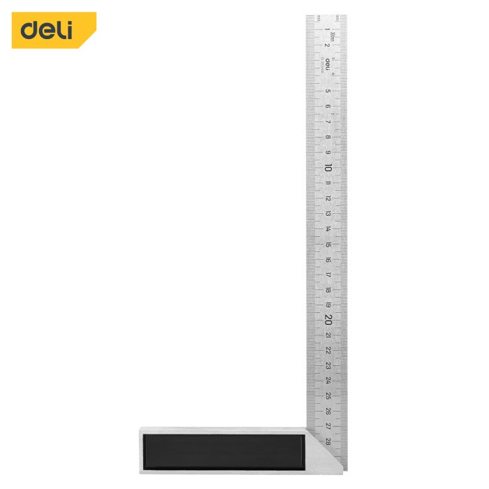 Jual Deli Penggaris Siku L Steel Angle Ruler Mistar Garisan Siku