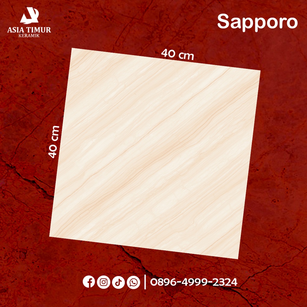 Jual Keramik Lantai Glossy Mulia Tiles Sapporo Beige 40 X 40 Shopee