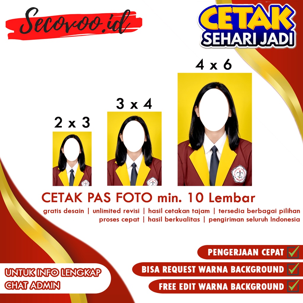 Jual Cetak Pas Foto X X X Minimal Order Lembar Shopee Indonesia