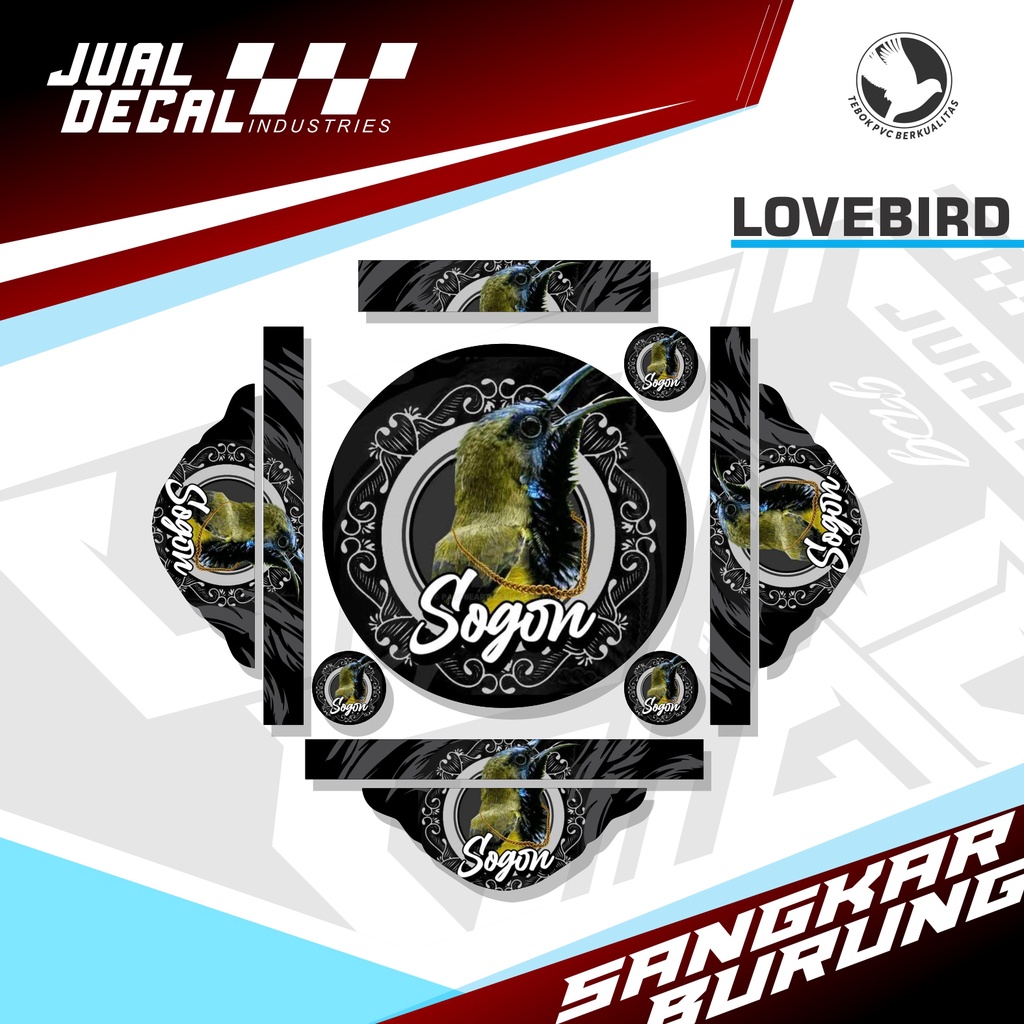 Jual Stiker Tebok Sogon Lovebird Batman Pleci Decal Sangkar Helopet