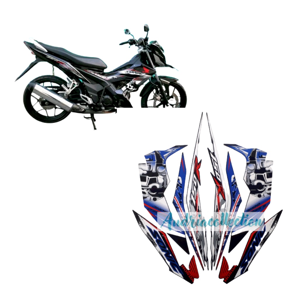 Jual Stiker Stripping Lis Motor Honda Sonic R Full Hitam Biru