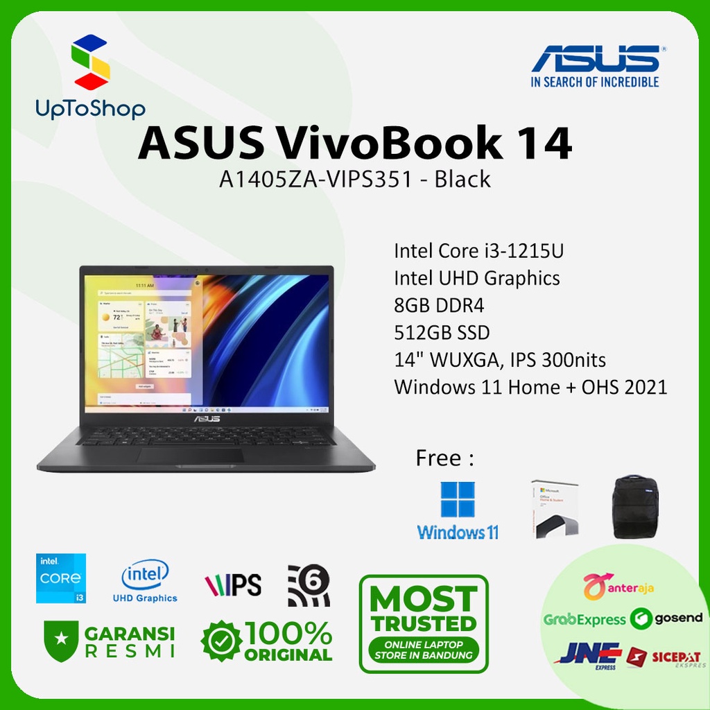 Jual Asus Vivobook A Za Vips Core I U Gb Gb W