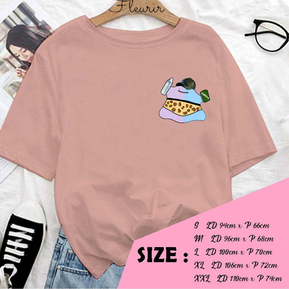 Jual FLEURIR KAOS DITTO HORROR WANITA DEWASA LENGAN PENDEK OVERSIZE