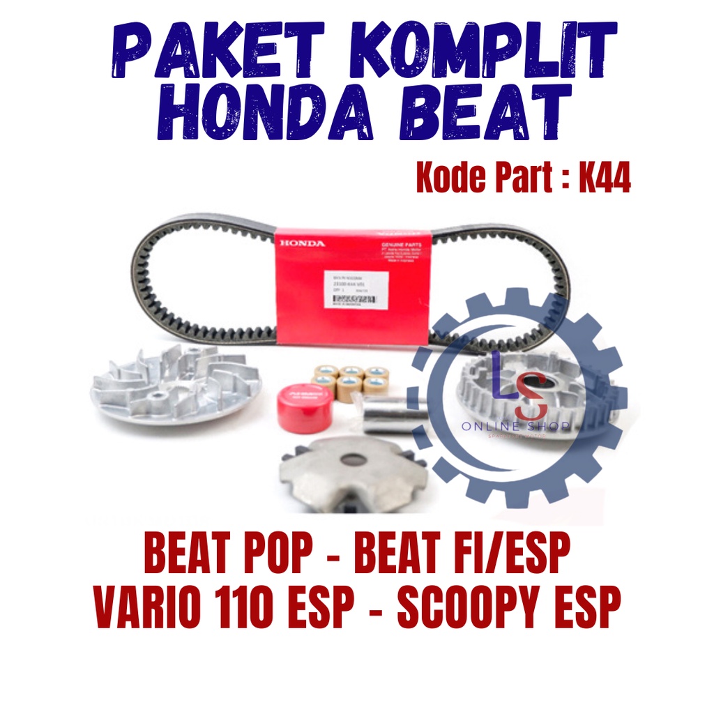 Jual Paket Vanbelt V Belt Rumah Roller Assy Kipas Cvt Honda Beat Pop