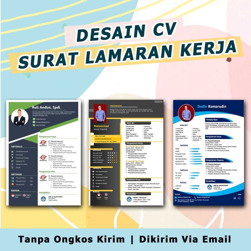 Jual Desain Cv Dan Surat Lamaran Kerja Curriculum Vitae Resume