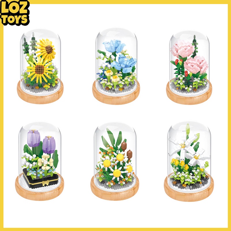 Jual Loztoys Diy Blok Flowers Mainan Balok Bangunan Buket Bunga