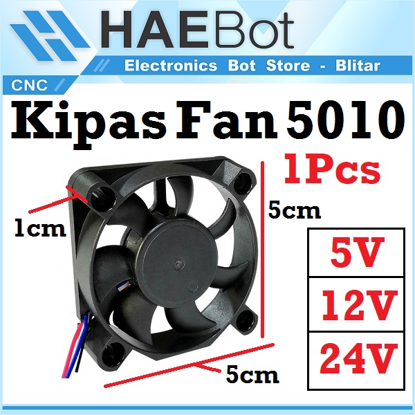 Jual HAEBOT Kipas Pendingin DC Cooling Fan 5010 5V 12V 24V 50x50x10