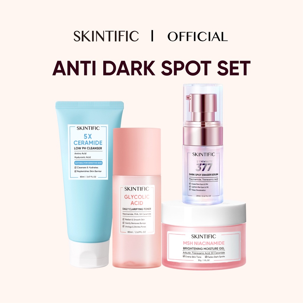 Jual SKINTIFIC 4PCS Glowing Set MSH Niacinamide Brightening Moisturizer