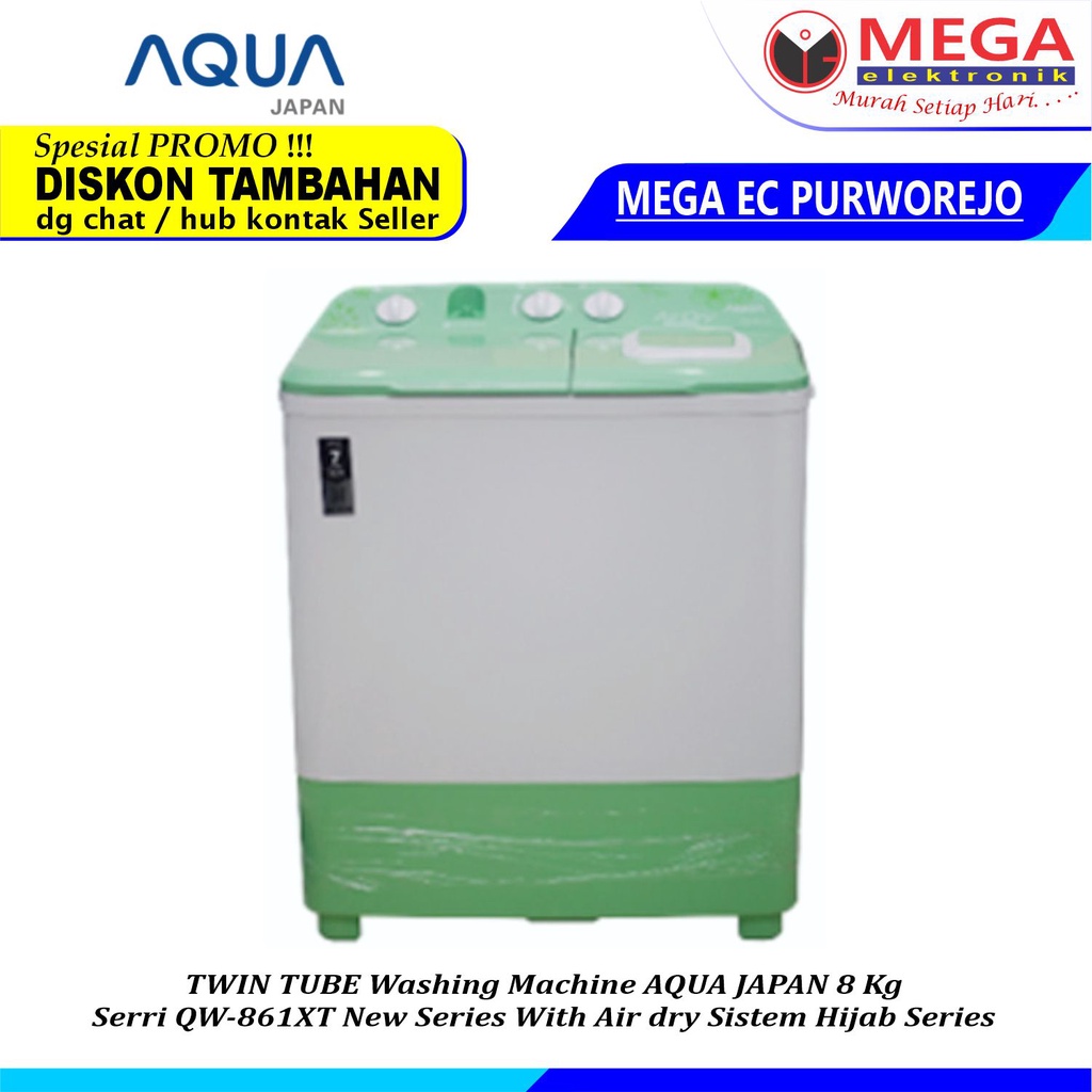 Jual AQUA JAPAN MESIN CUCI 2 TABUNG QW 861XT KAPASITAS 8 KG MESIN CUCI