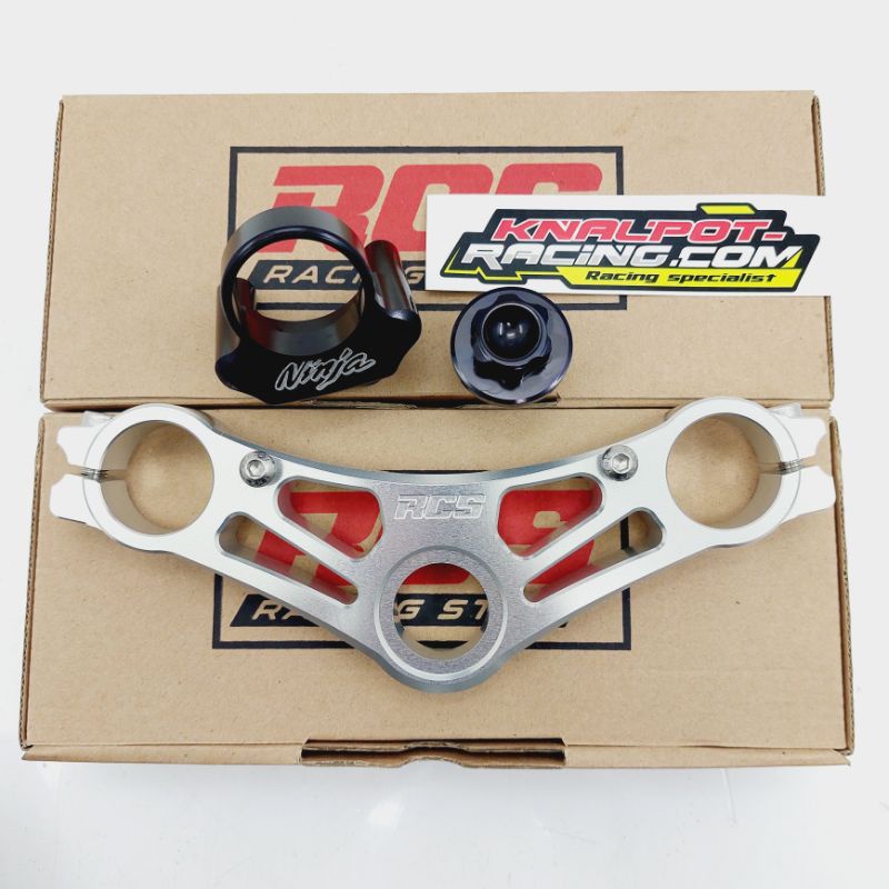 Jual TRIPLE CLAMP SEGITIGA ATAS RCS KR150 NINJA R SILVER Shopee Indonesia