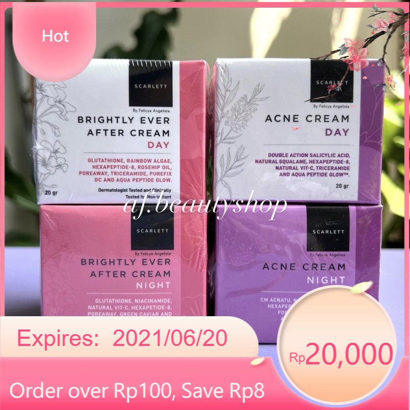 Jual Original Scarlett Brightly Ever After Cream Acne Cream Day